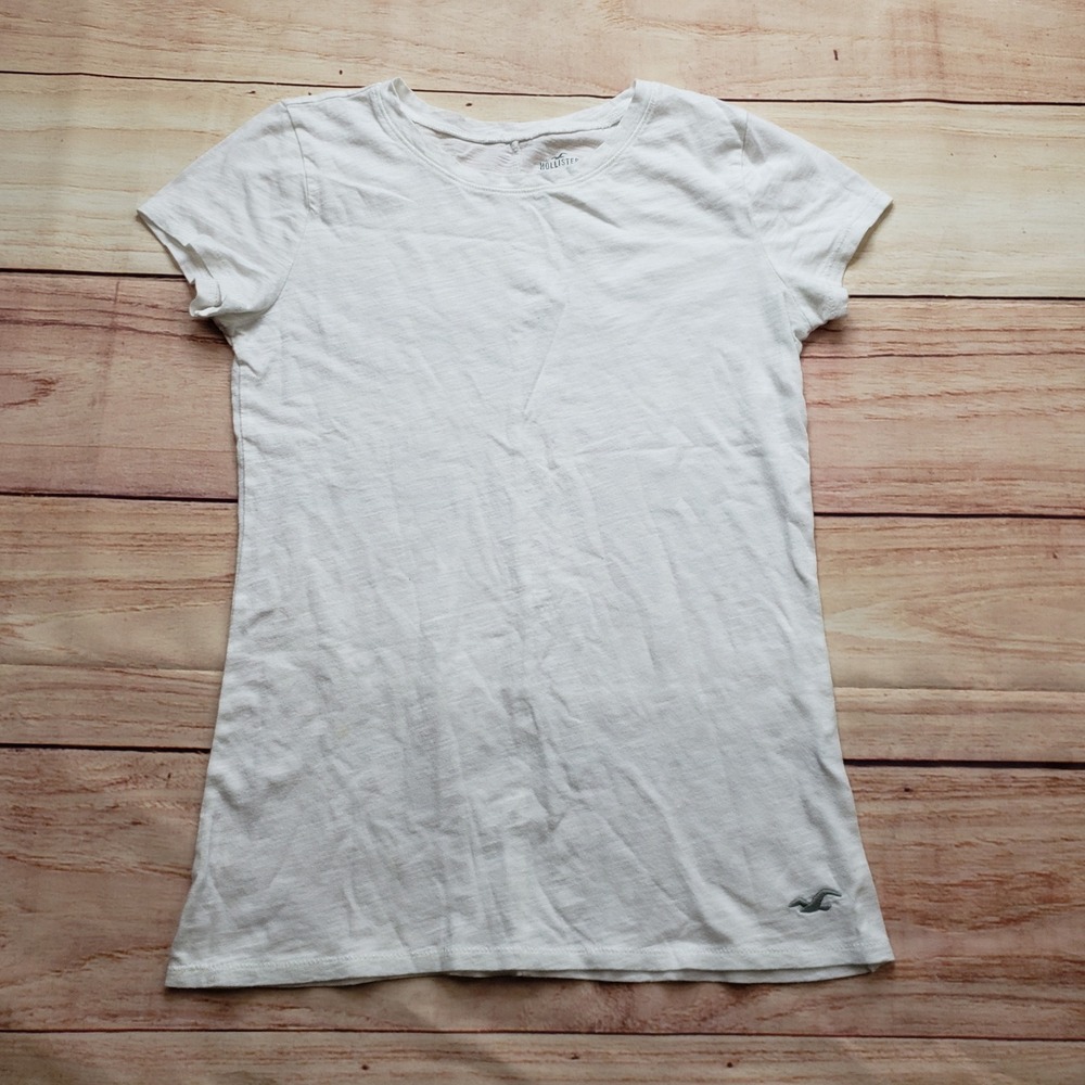 Hollister Must-Have Collection White Tee Womens Medium Short Sleeve Slub Knit
